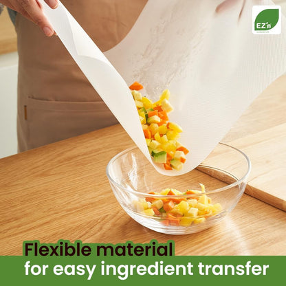 EZ’n Slide Cutting Board Sheet – 11.81 in x 26.25 ft BPA-Free Plastic Chopping Board Roll with Easy Cut Slider – Non-Slip, Dishwasher Safe, Knife-Friendly Surface – Food Prep Board, Made in Korea